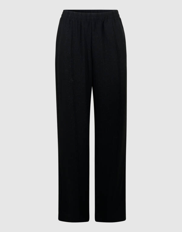 Glitter Wide Leg Broek Zwart SHOEBY WOMEN
