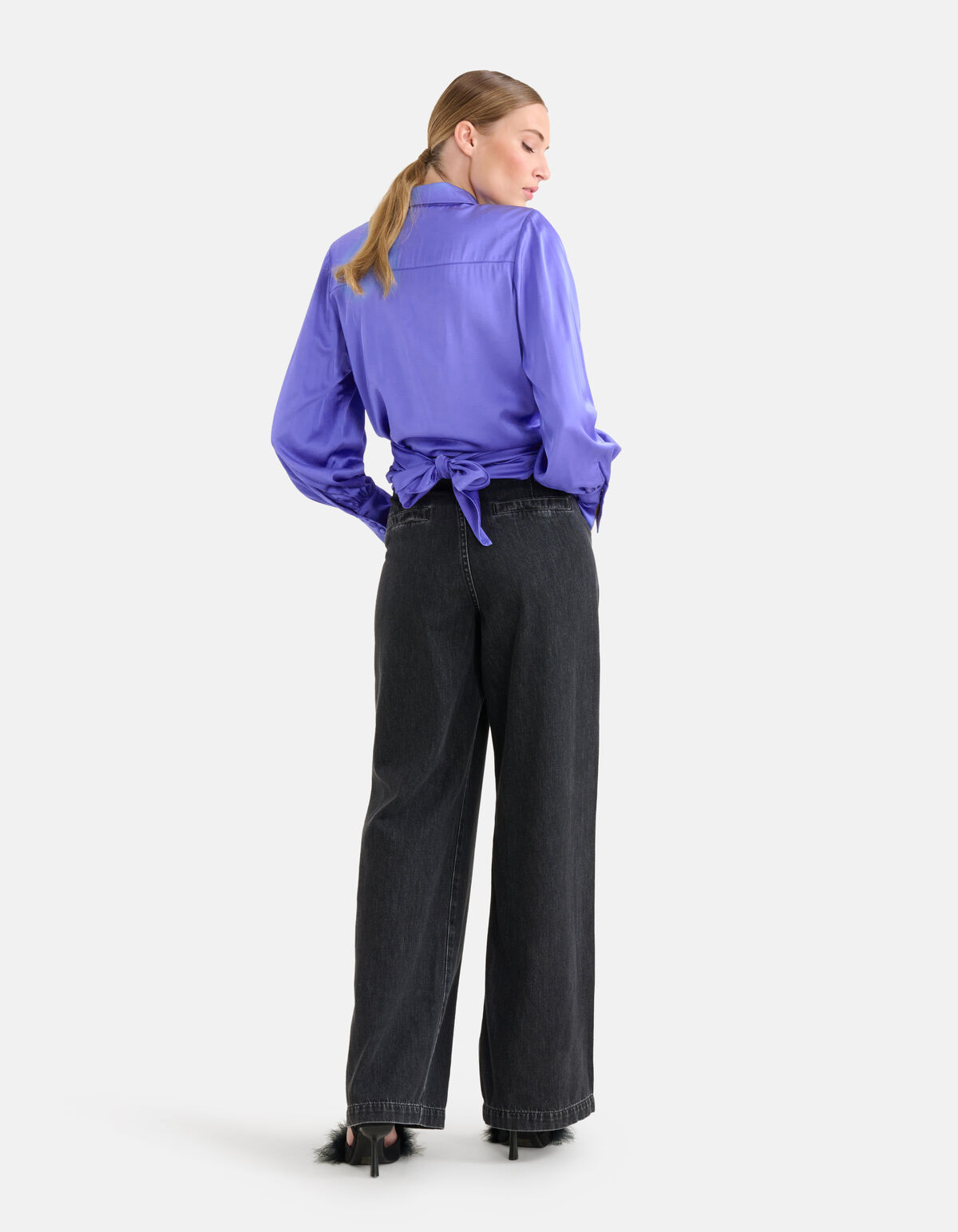 Strass Wide Leg Jeans Donkergrijs L32 By Mieke SHOEBY WOMEN