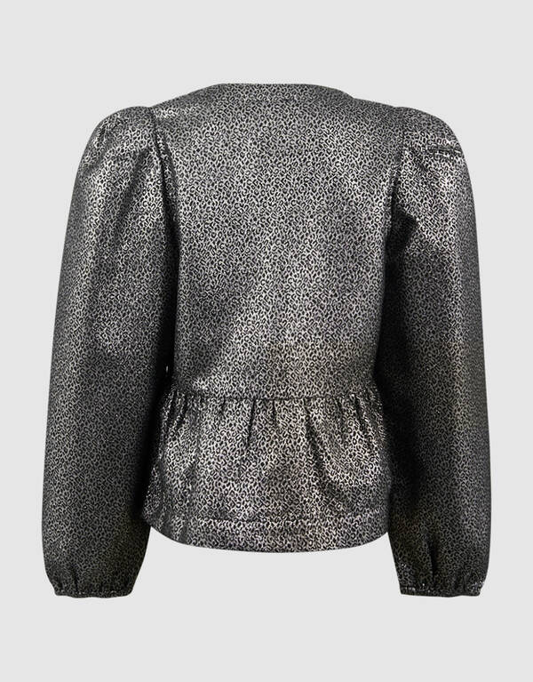 Strik Jacquard Blouse Zilver SHOEBY GIRLS