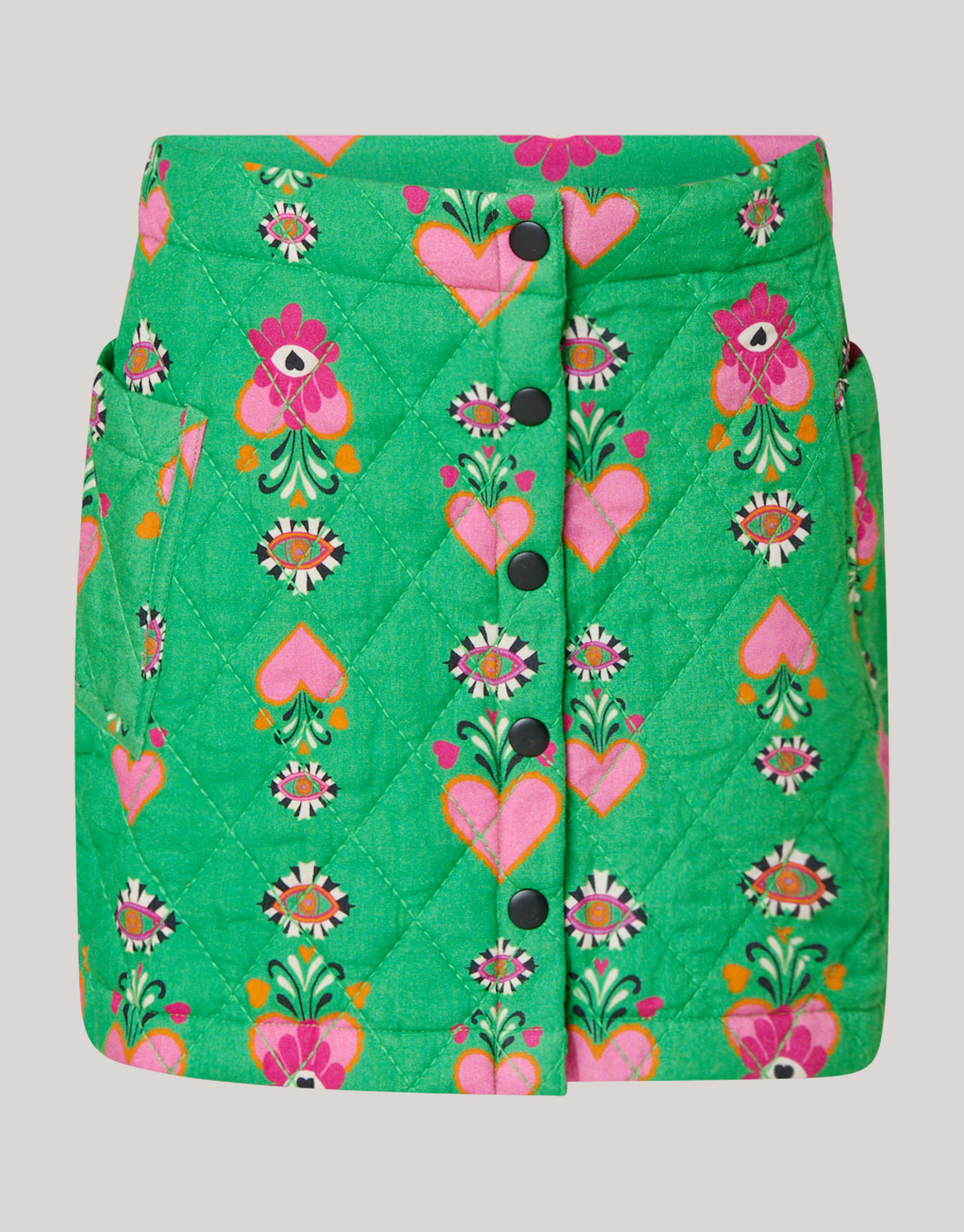 Quilted Mini Rok Groen SHOEBY GIRLS