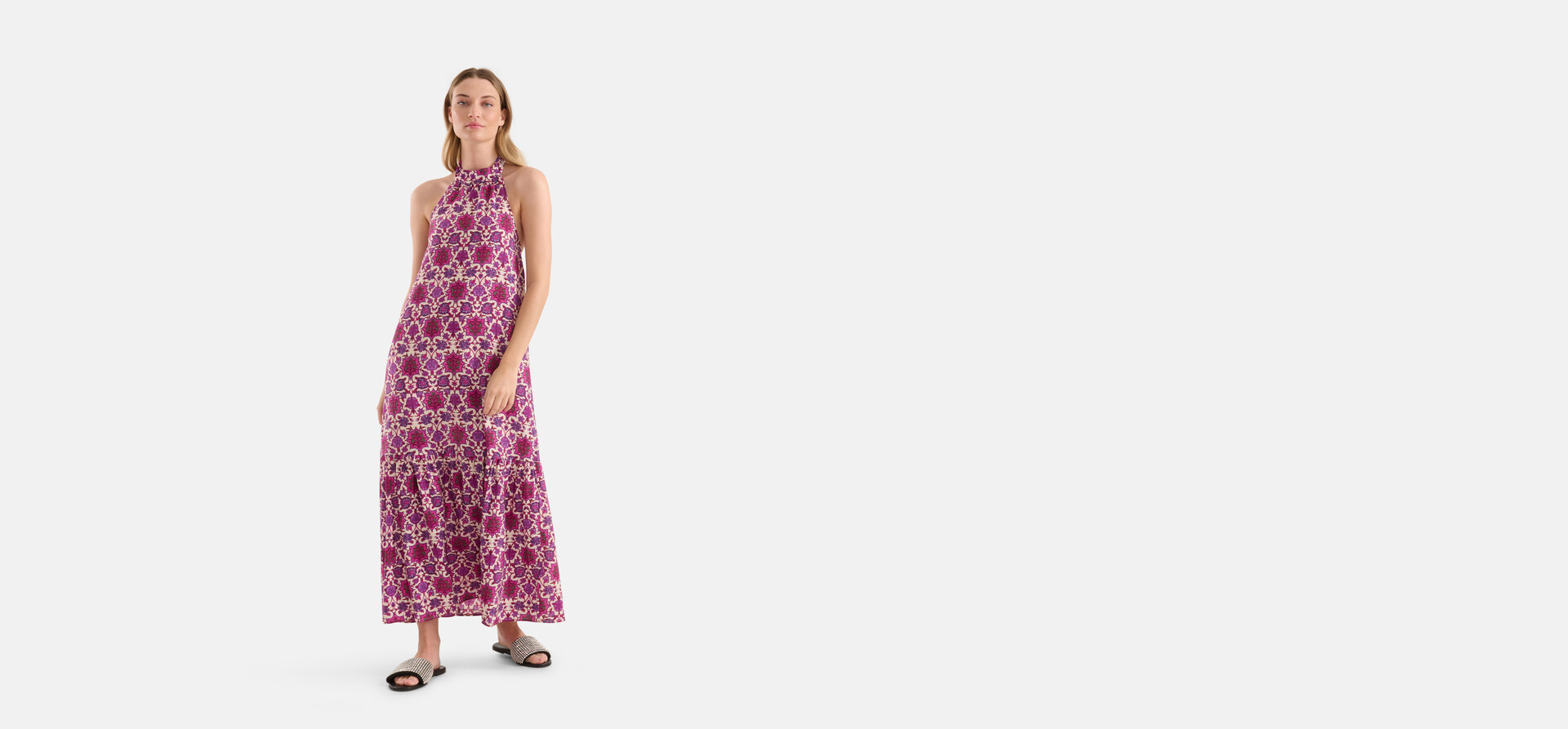 Printed Halter Jurk Paars SHOEBY WOMEN