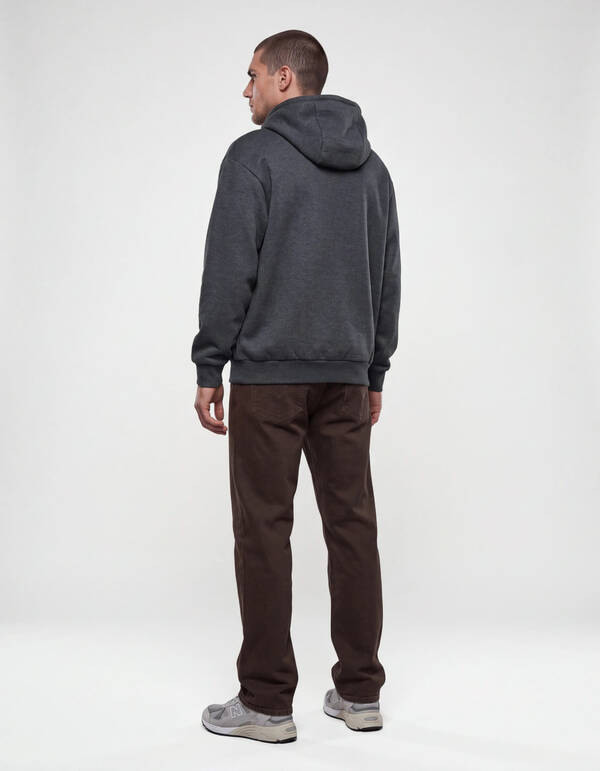 Embroidery Hoodie Donkergrijs SHOEBY MEN