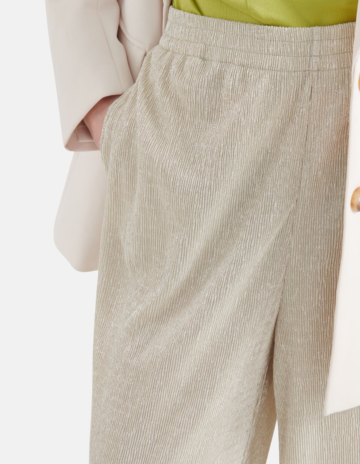 Crinkle Lurex Broek Zilver SHOEBY WOMEN