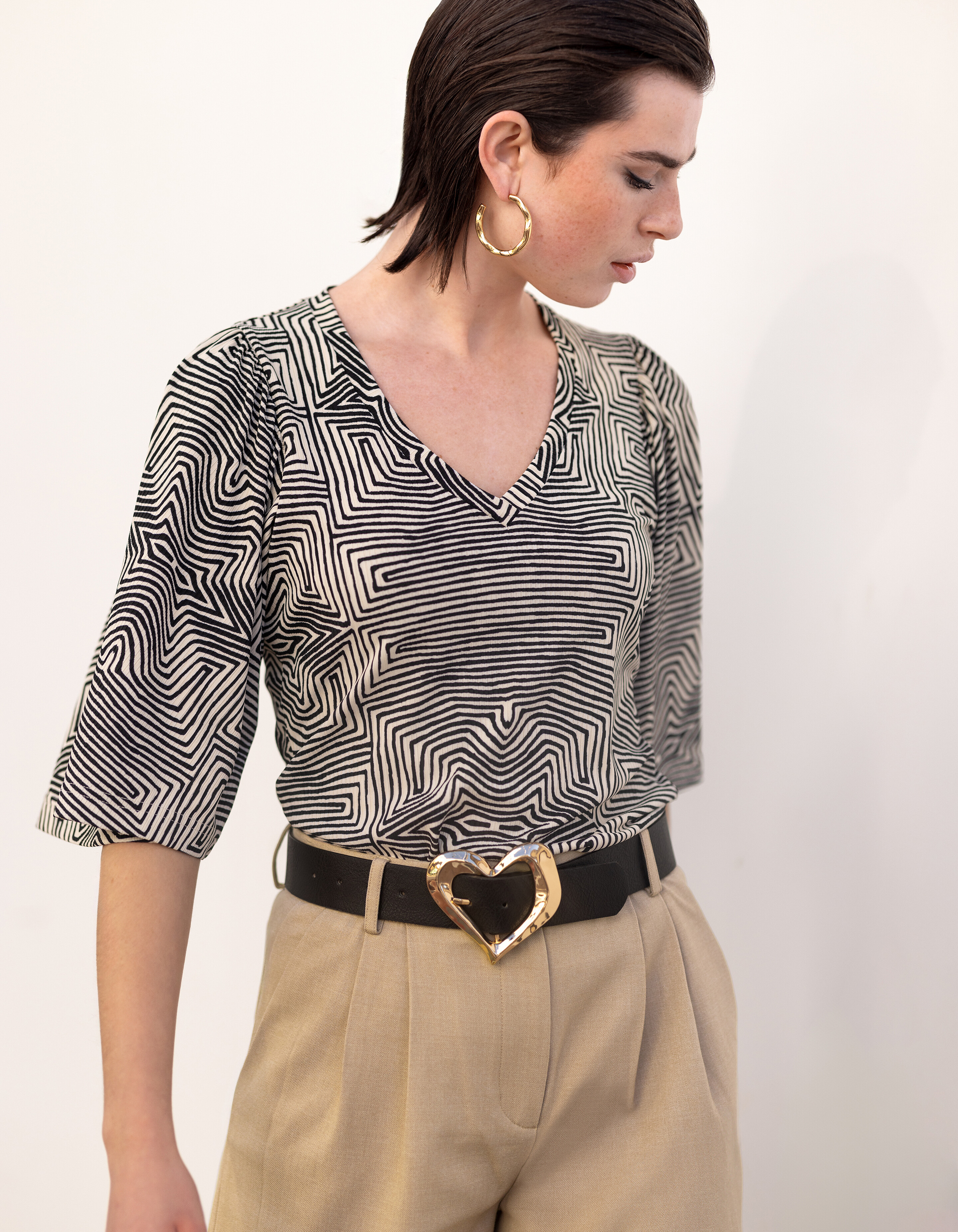 Rib Jersey Ruffle Top SHOEBY WOMEN