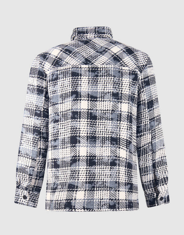 Printed Ruiten Overshirt Blauw SHOEBY MEN