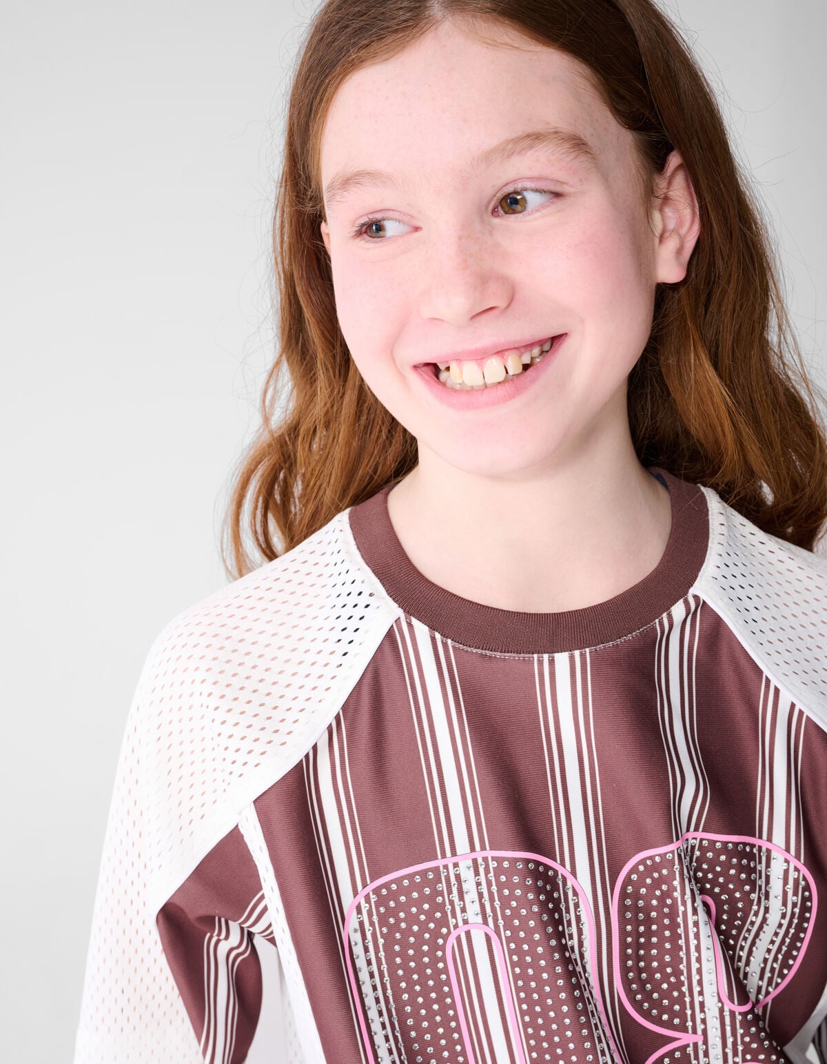 Strass Sporty T-shirt Bruin SHOEBY GIRLS