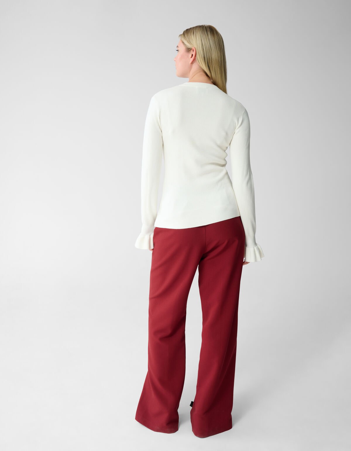 Ruffle mouw Vest Gebroken Wit SHOEBY WOMEN