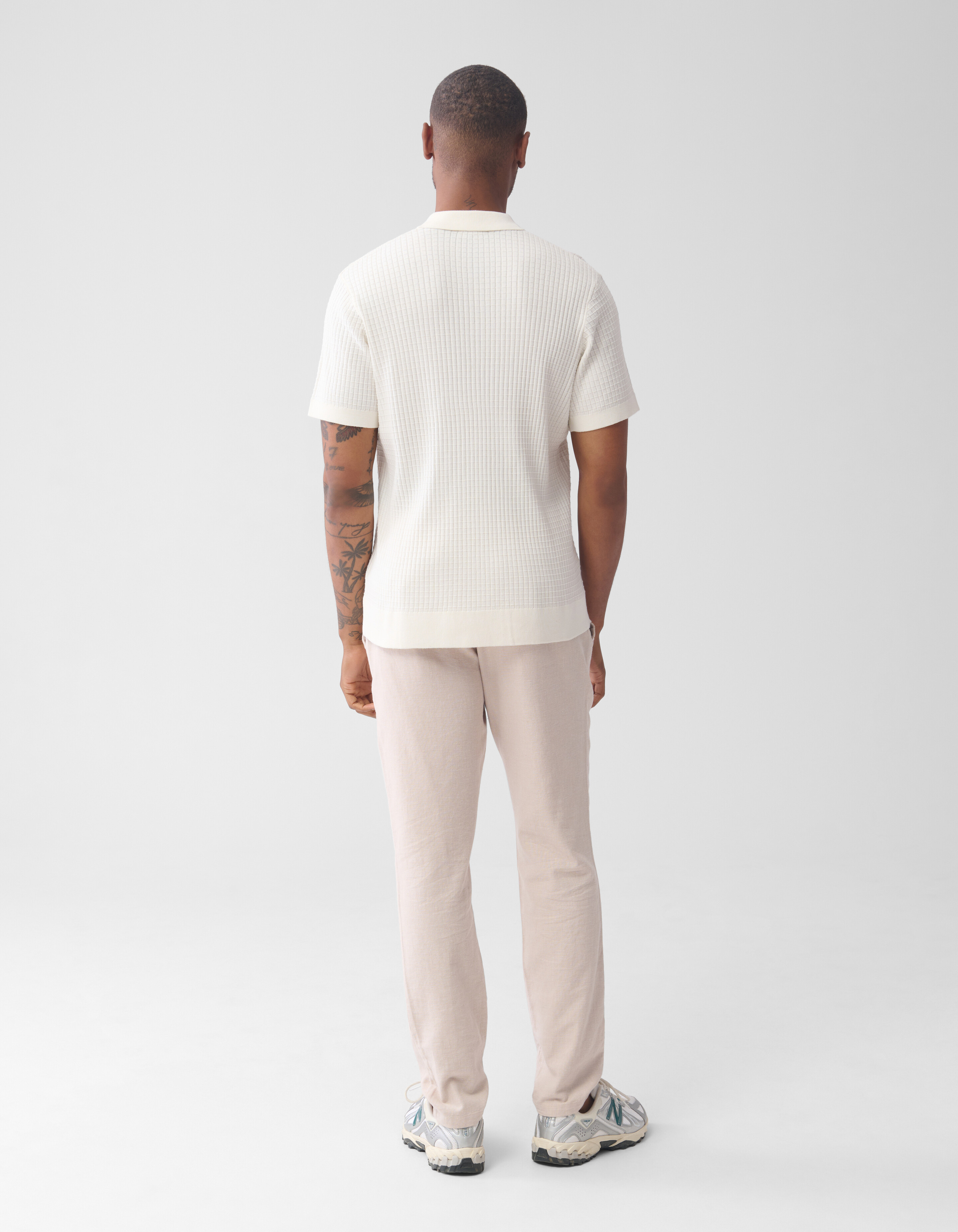 Half Zip Polo Gebroken Wit SHOEBY MEN