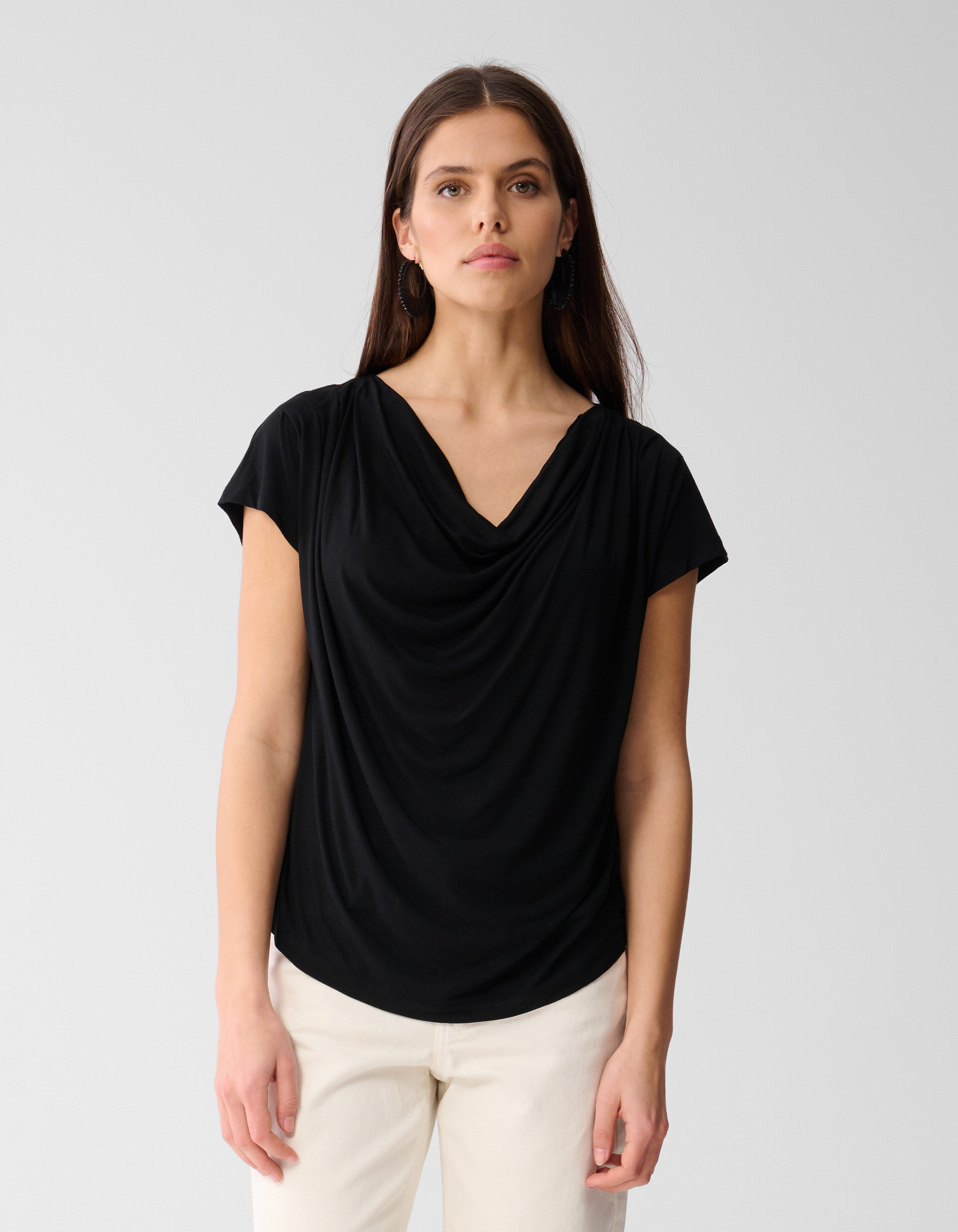 Gedrapeerde Top Zwart SHOEBY WOMEN