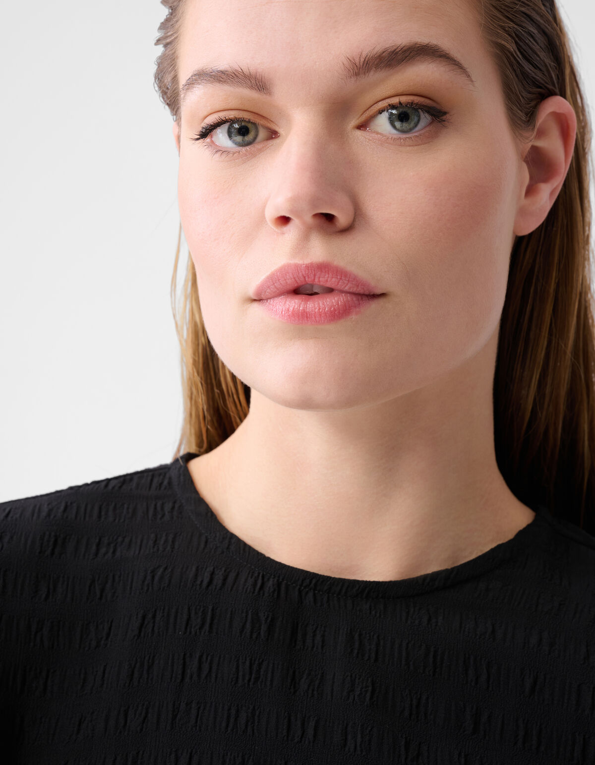 Crinkle Strik Top Zwart SHOEBY WOMEN