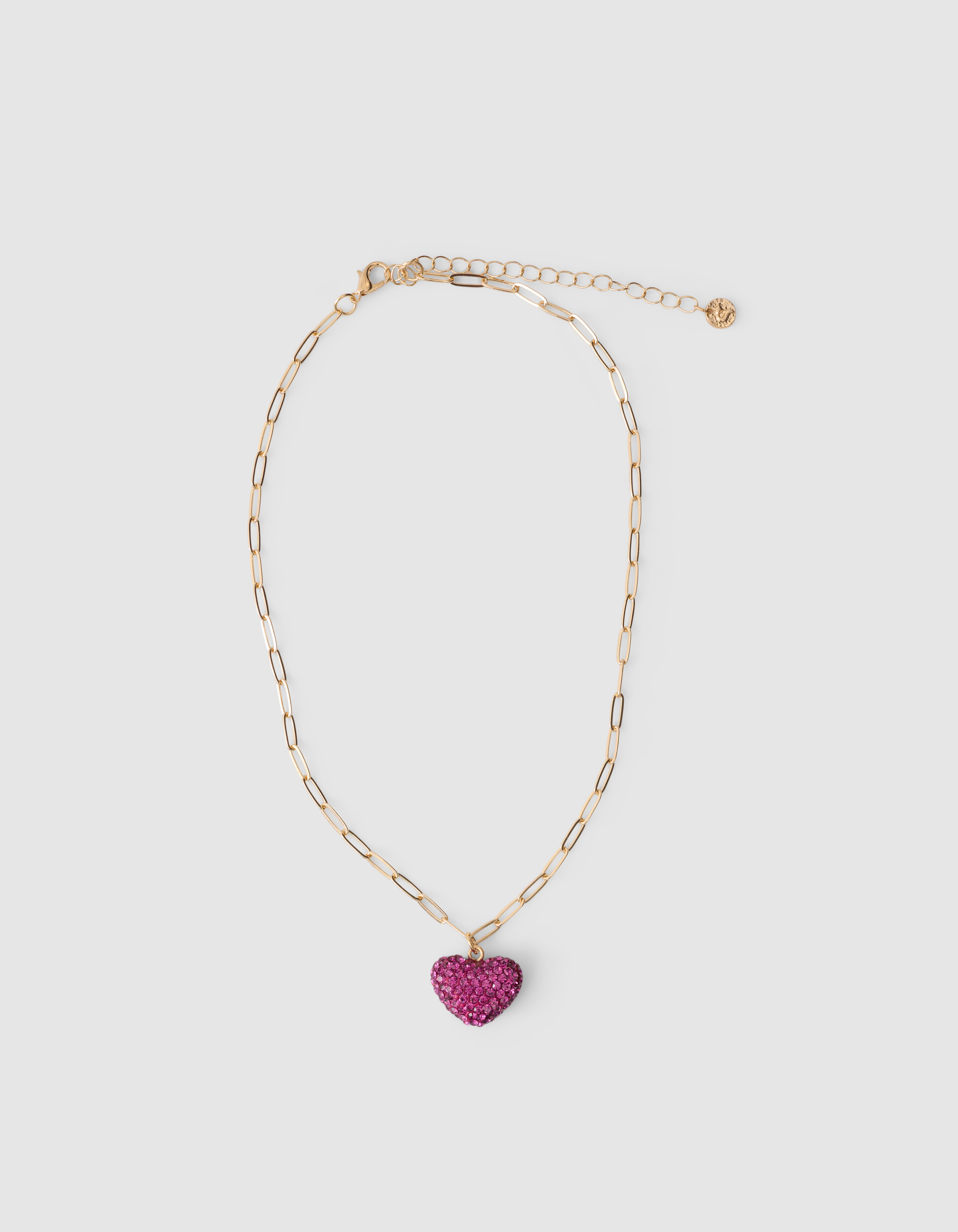 Strass Heart Ketting Roze SHOEBY ACCESSOIRES