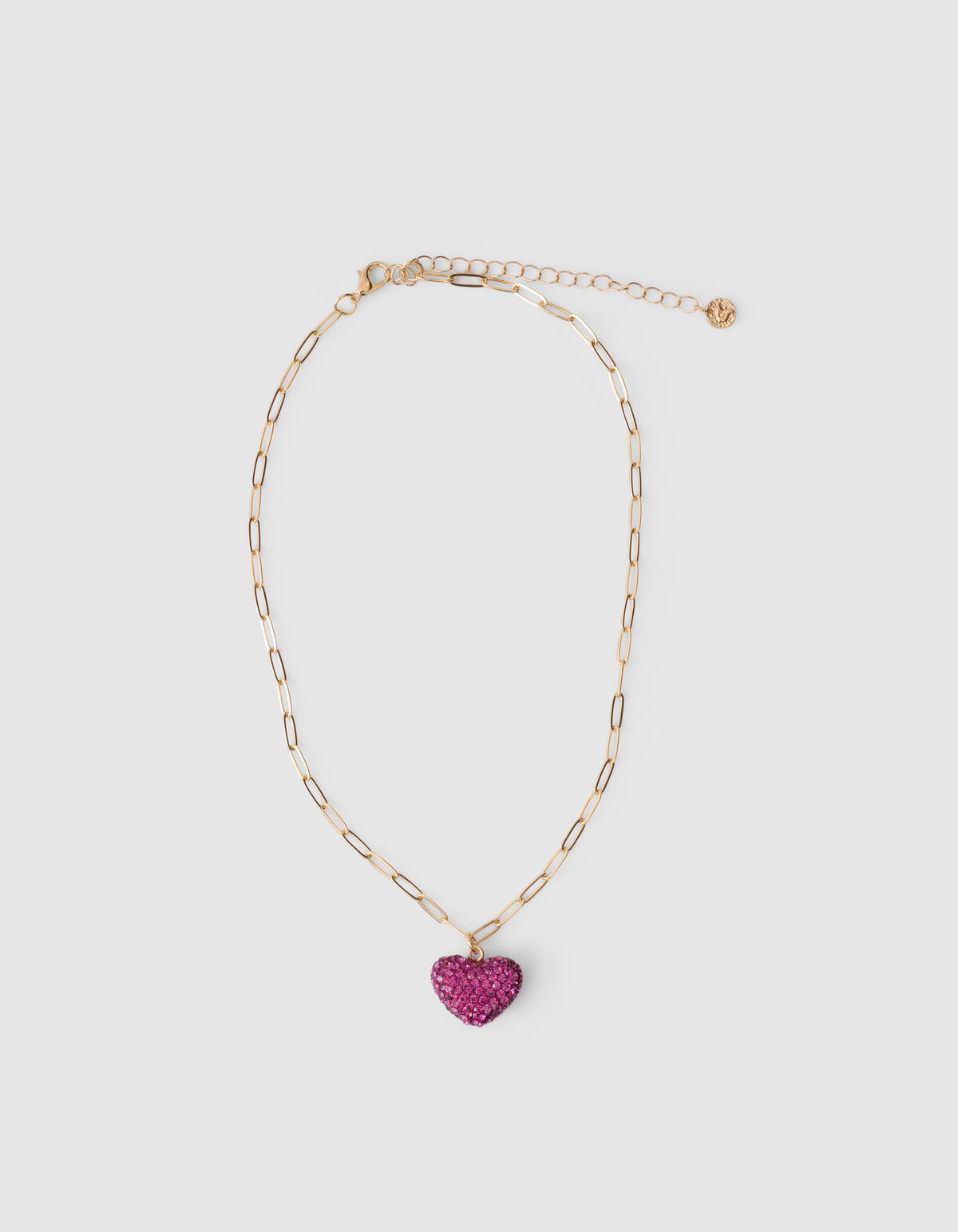 Strass Heart Ketting Roze SHOEBY ACCESSOIRES