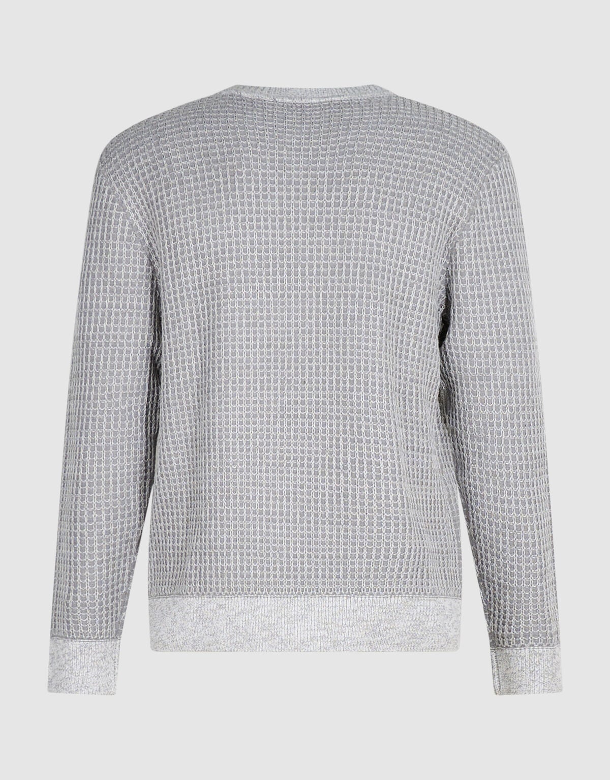 Waffle Crewneck Trui Lichtgrijs SHOEBY MEN