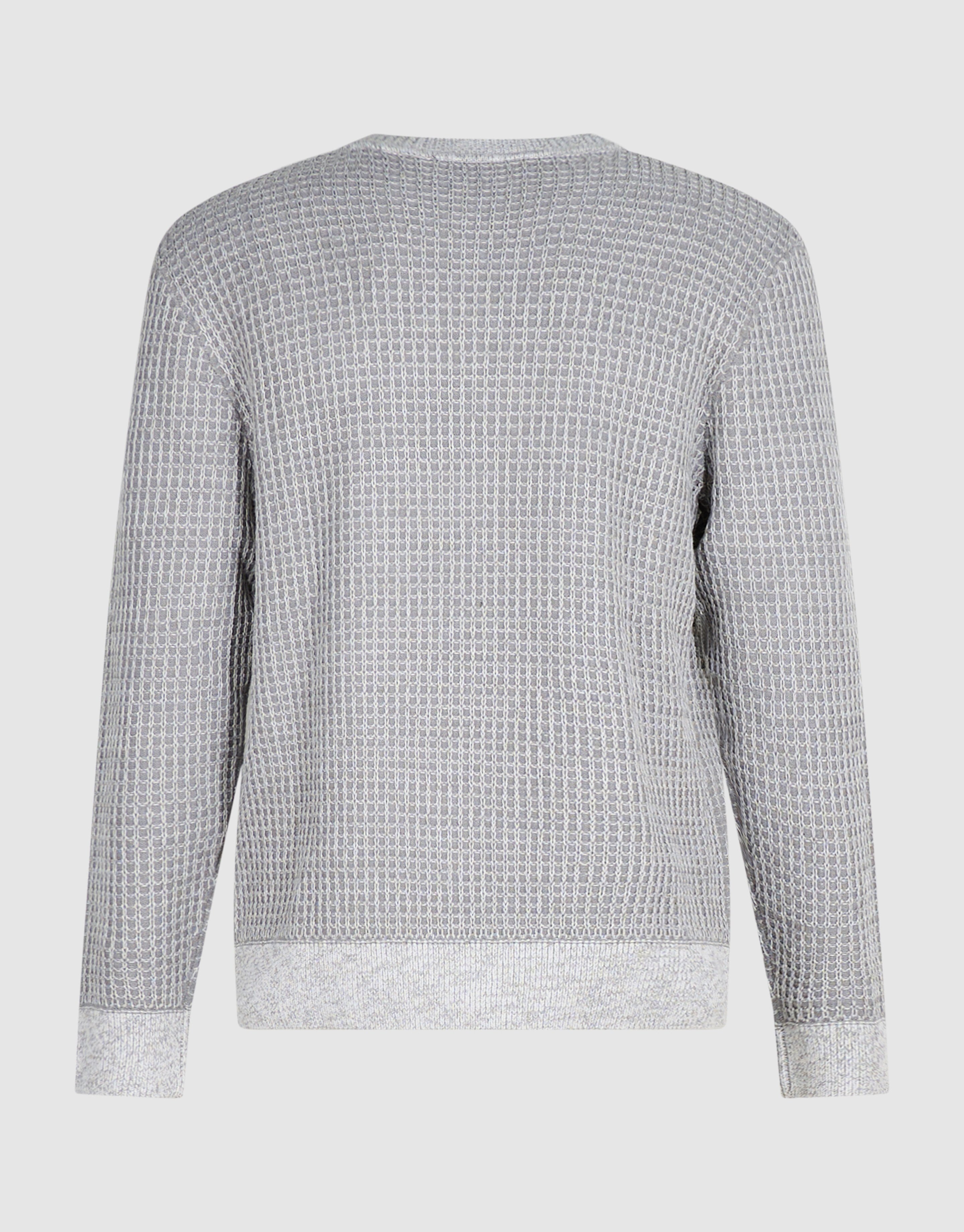 Waffle Crewneck Trui Lichtgrijs SHOEBY MEN