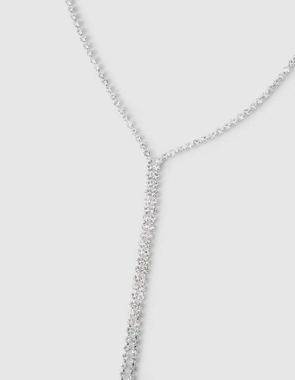Lange Strass Ketting Zilver SHOEBY ACCESSOIRES