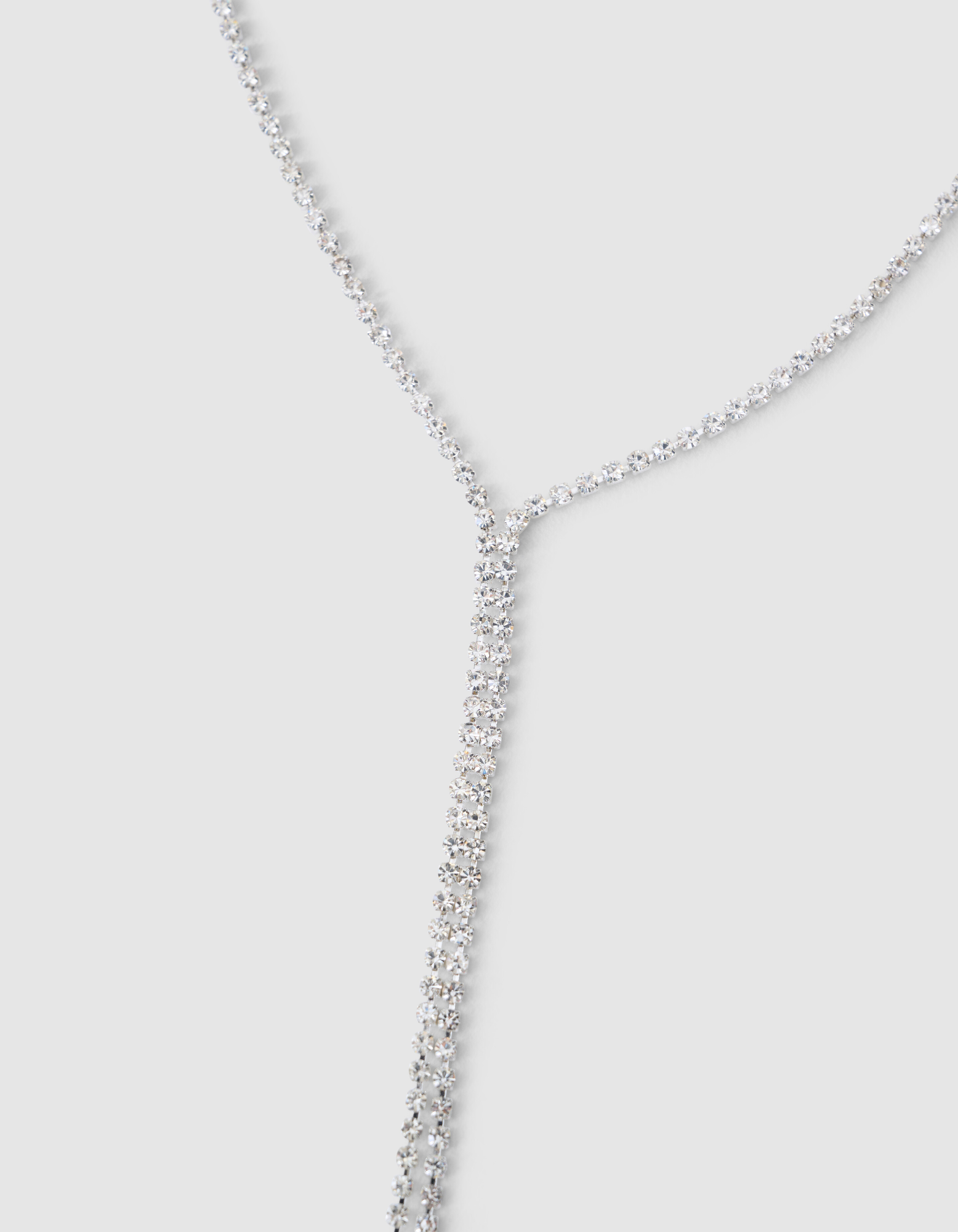 Lange Strass Ketting Zilver SHOEBY ACCESSOIRES