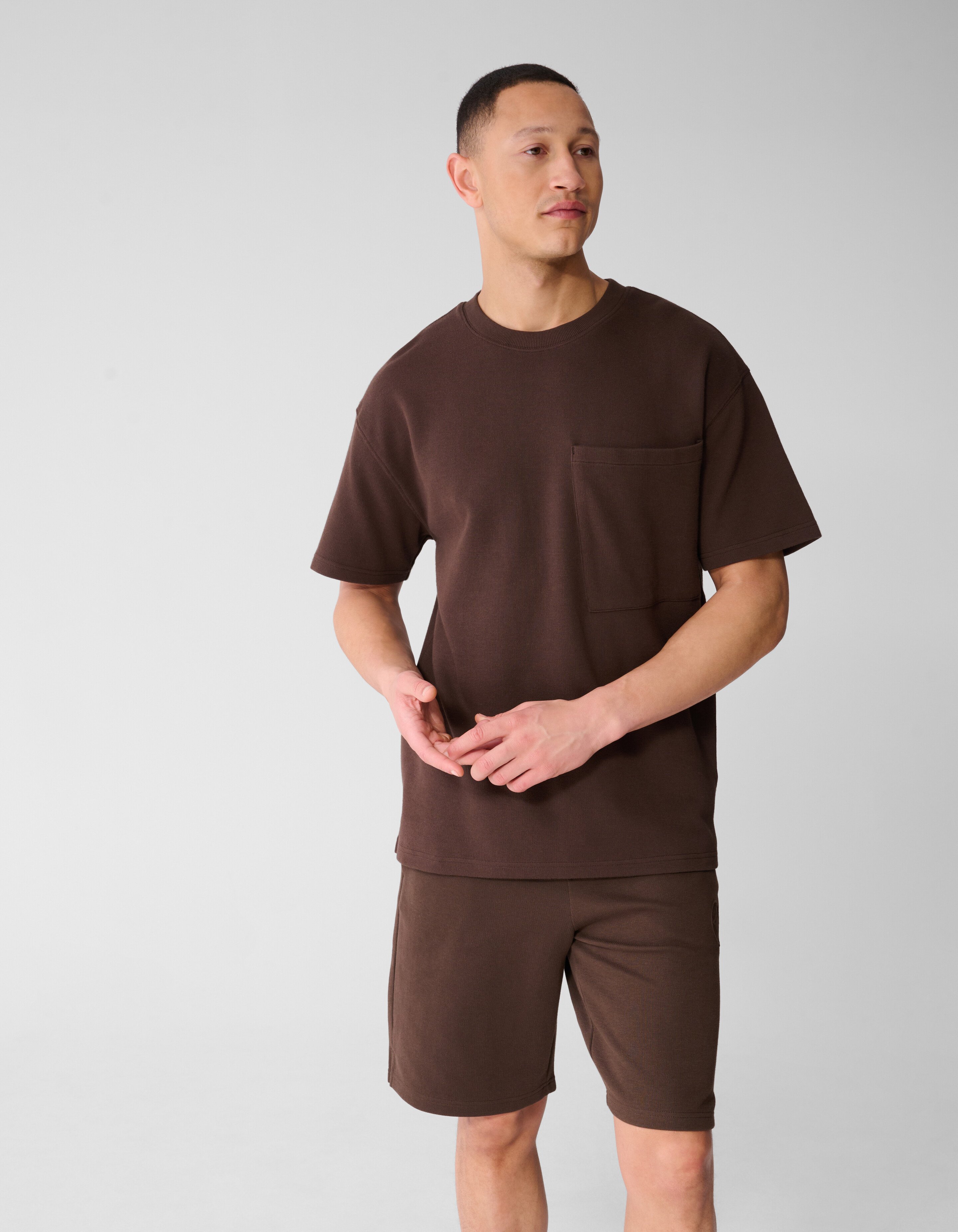 Cord Pocket T-shirt Donkerbruin SHOEBY MEN