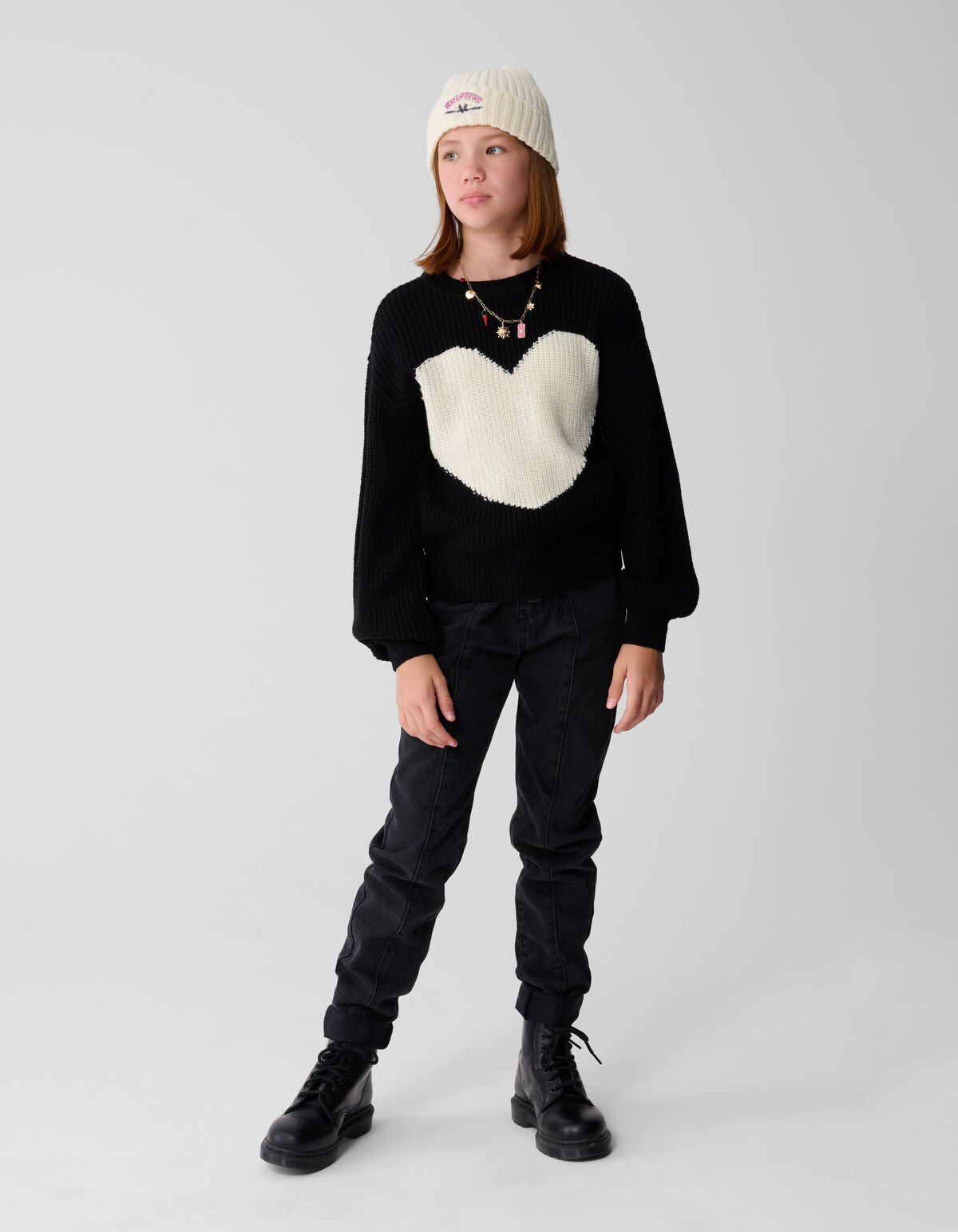 Big Heart Trui Zwart SHOEBY GIRLS