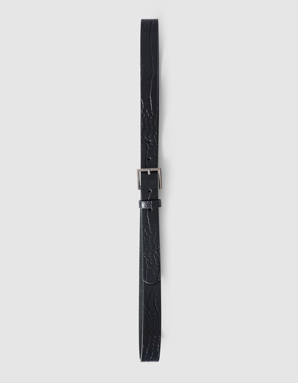Croco Riem Zwart/Zilver SHOEBY ACCESSOIRES