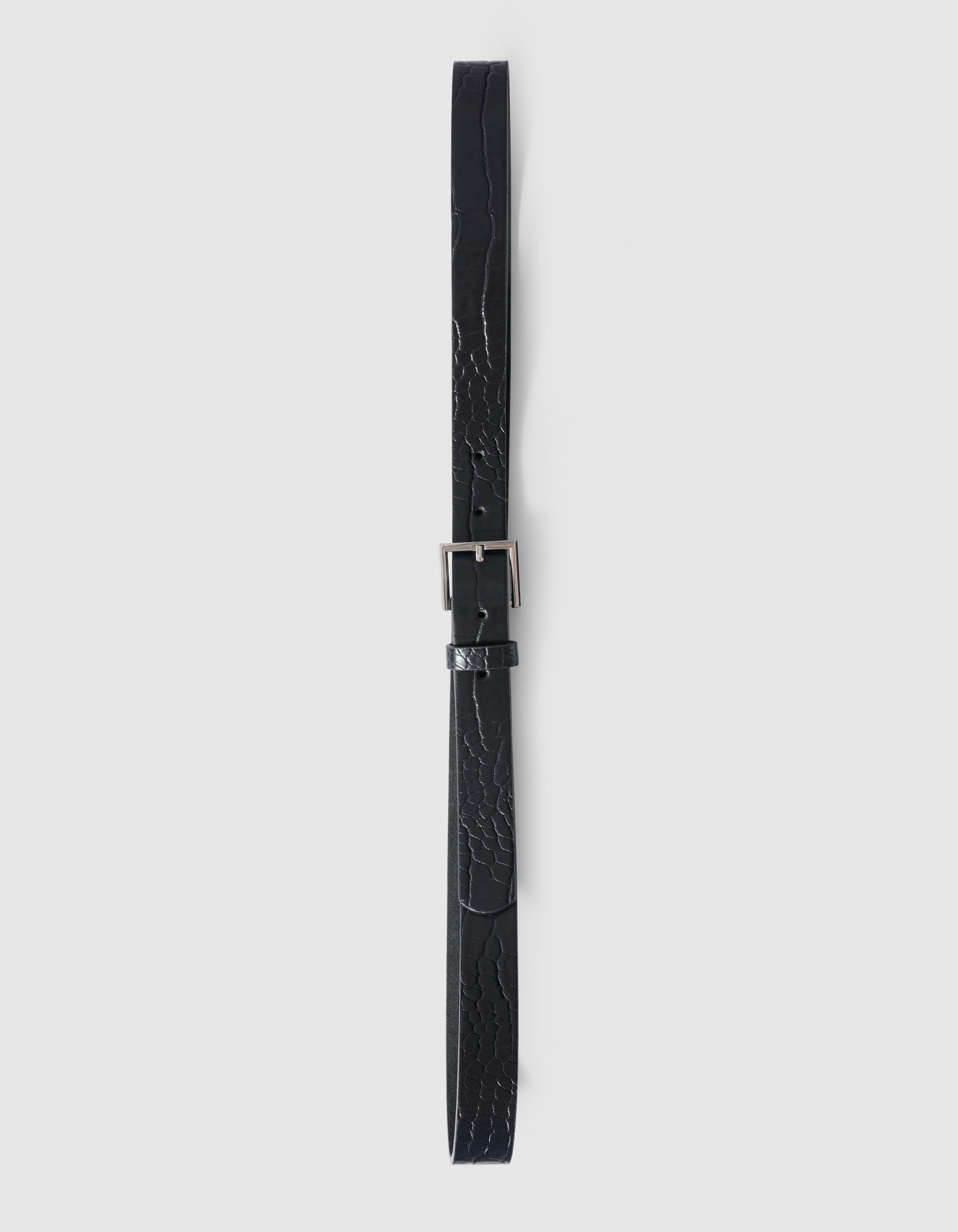 Croco Riem Zwart/Zilver SHOEBY ACCESSOIRES