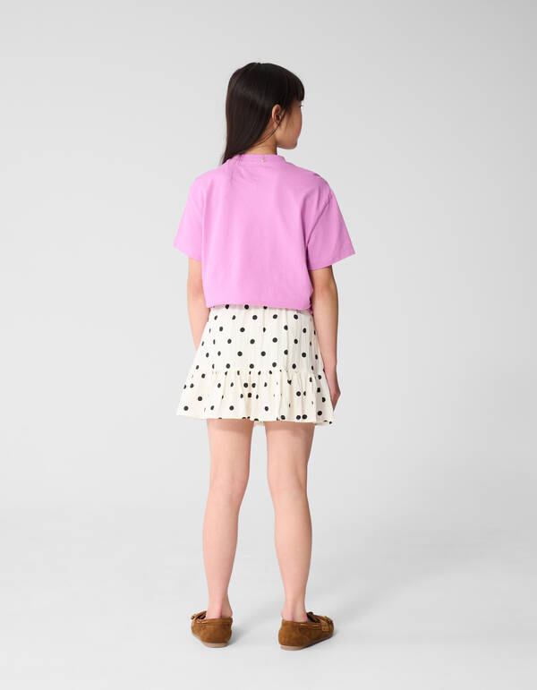 Polkadot Mini Rok Gebroken Wit SHOEBY GIRLS