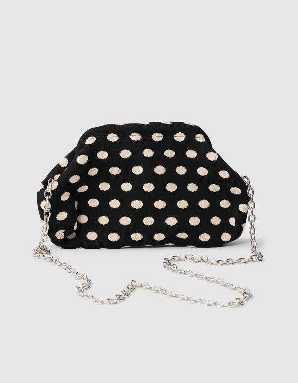 Knitted Dot Clutch Zwart SHOEBY ACCESSOIRES