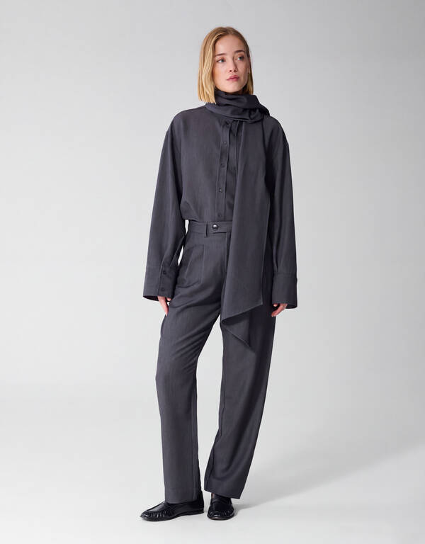 Oversized Tailored Blouse Donkergrijs By Lonneke SHOEBY WOMEN