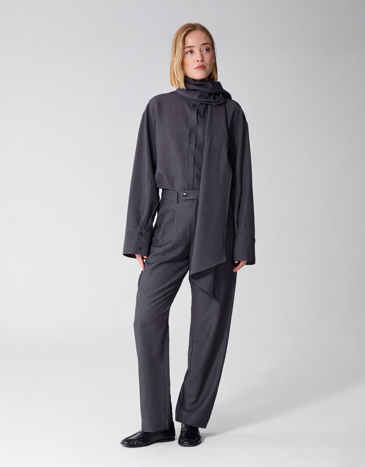 Oversized Tailored Blouse Donkergrijs By Lonneke SHOEBY WOMEN