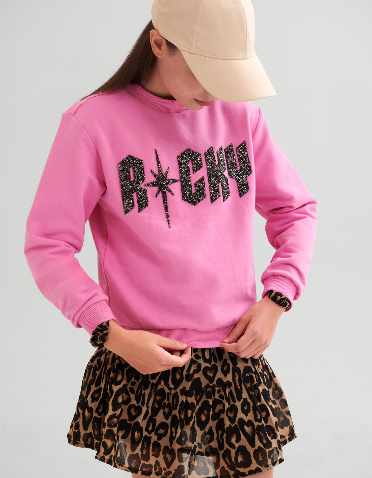 Leopard Print Jurk Bruin SHOEBY GIRLS
