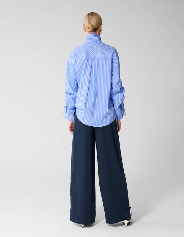 Gathering Sleeve Blouse Blauw SHOEBY WOMEN