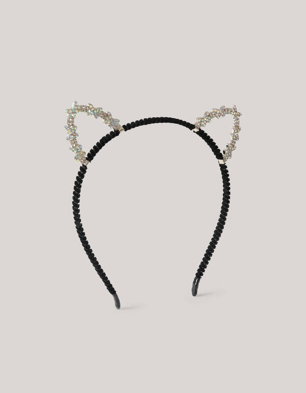 Strass Katten Haarband Zwart SHOEBY ACCESSOIRES