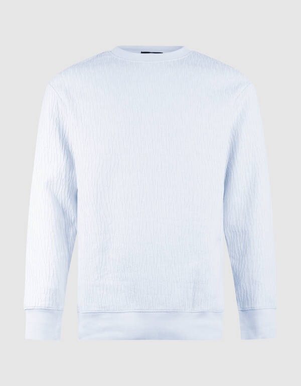Structuur Sweater Lichtblauw SHOEBY MEN
