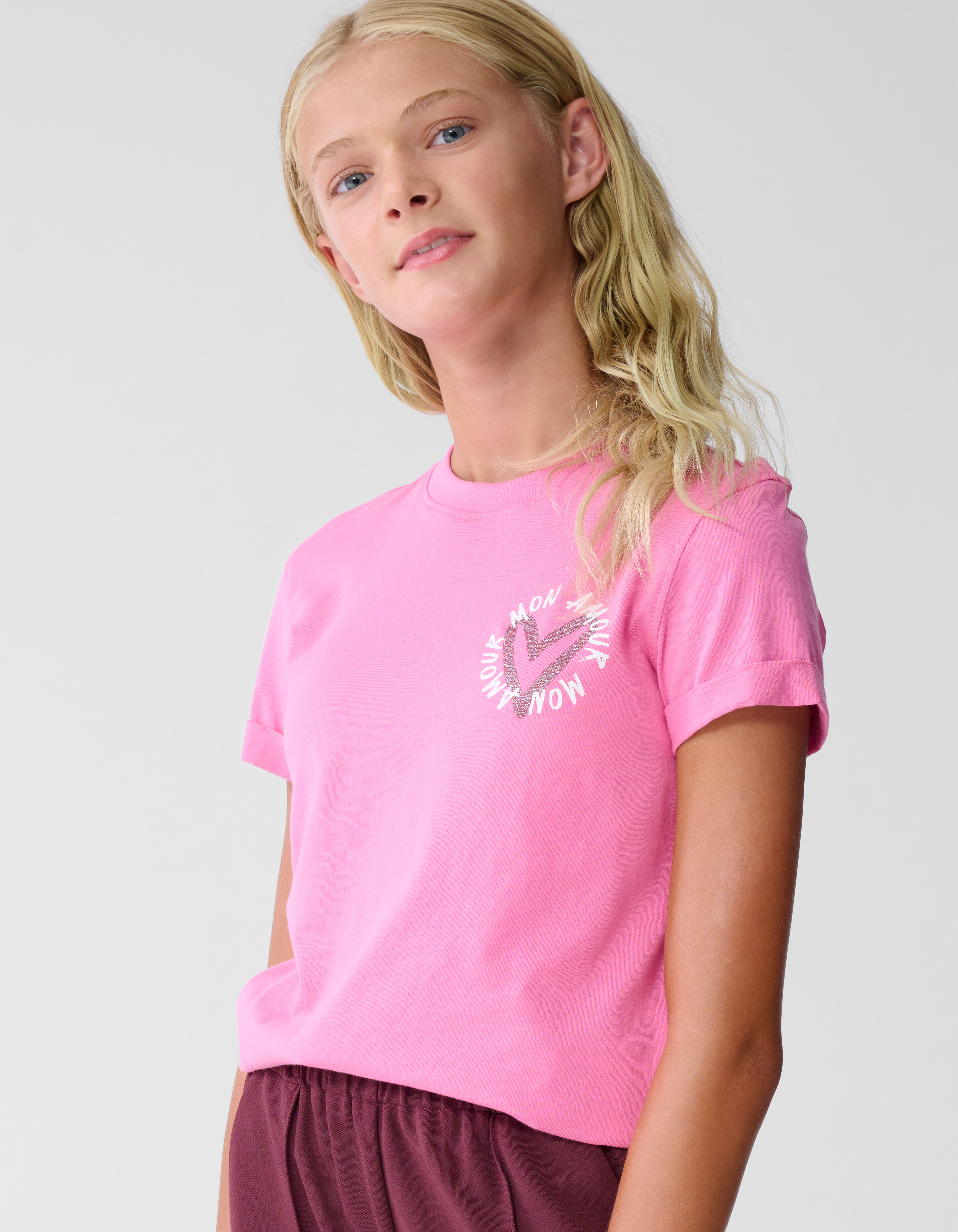 Mon Amour Artwork T-shirt Roze SHOEBY GIRLS