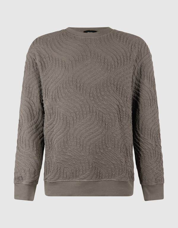 Wave Structuur Sweater Groen SHOEBY MEN