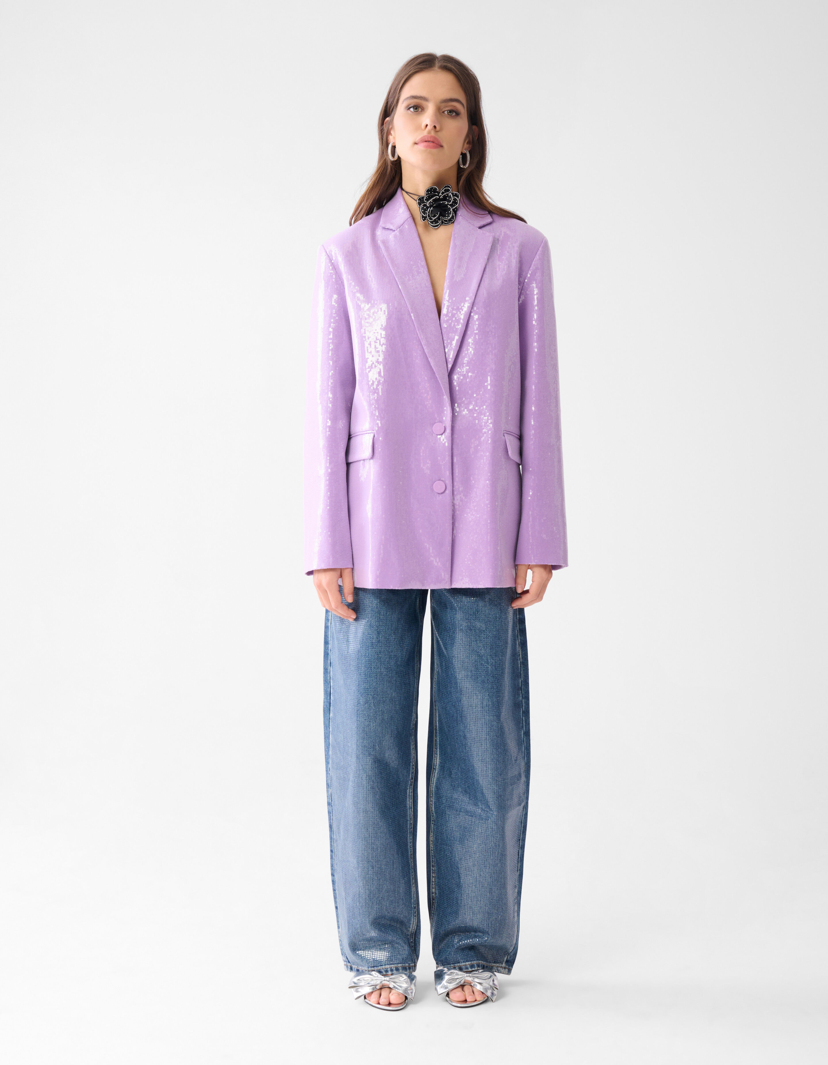 Oversized Pailletten Blazer Lichtpaars SHOEBY WOMEN