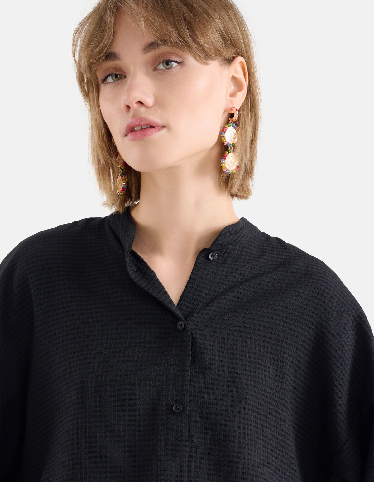 Relaxed Fit Blouse Zwart SHOEBY WOMEN