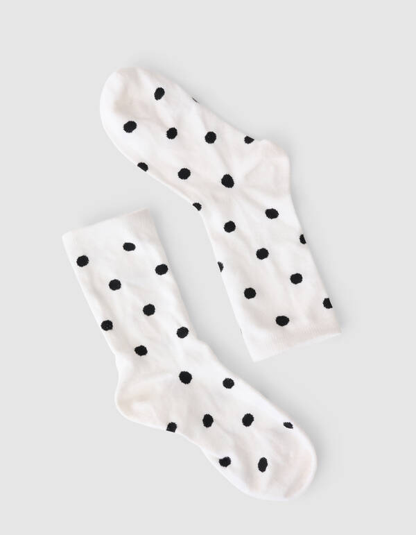 Polkadot Sokken Wit/Zwart SHOEBY ACCESSOIRES