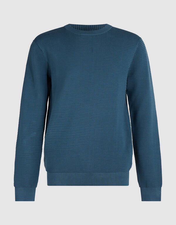 Rib Gebreide Trui Donkerblauw SHOEBY MEN