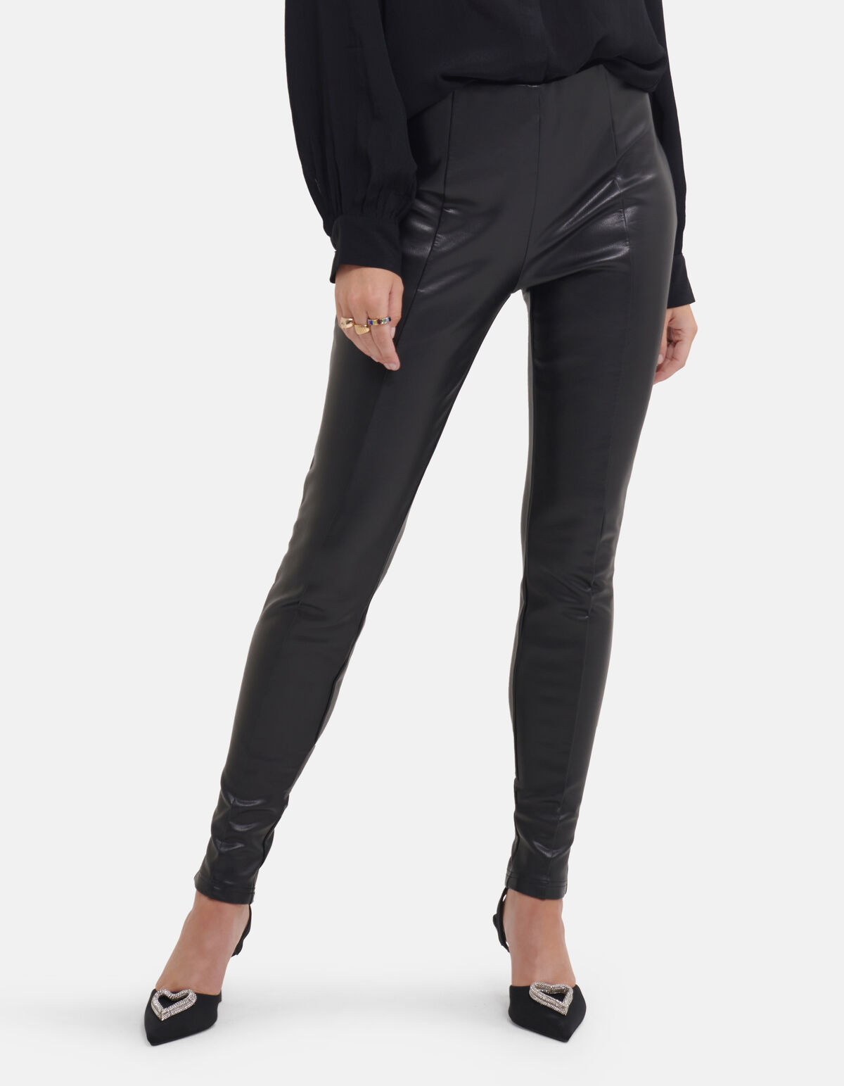 Vegan Leren Broek Zwart SHOEBY WOMEN