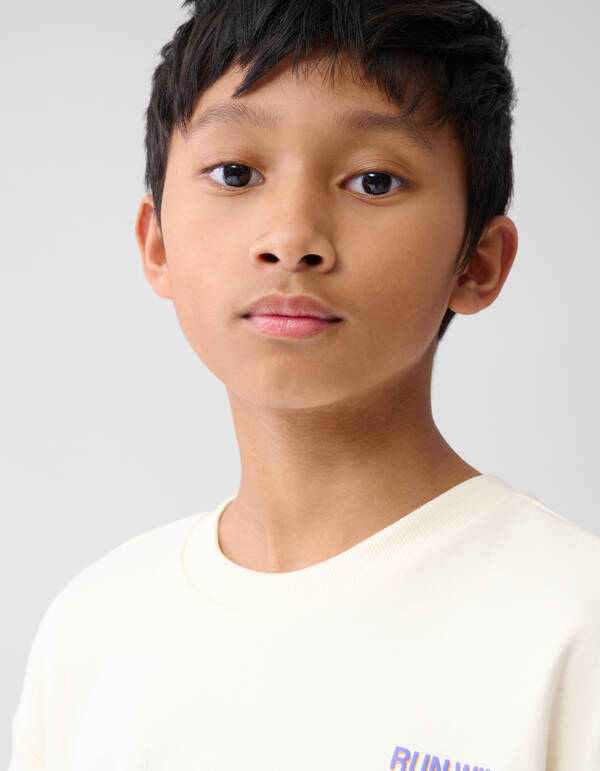 Run Wild Artwork T-shirt Gebroken Wit SHOEBY BOYS