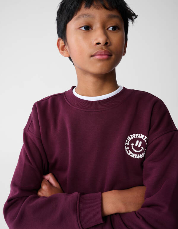 Connect Artwork Sweater Donkerrood SHOEBY BOYS