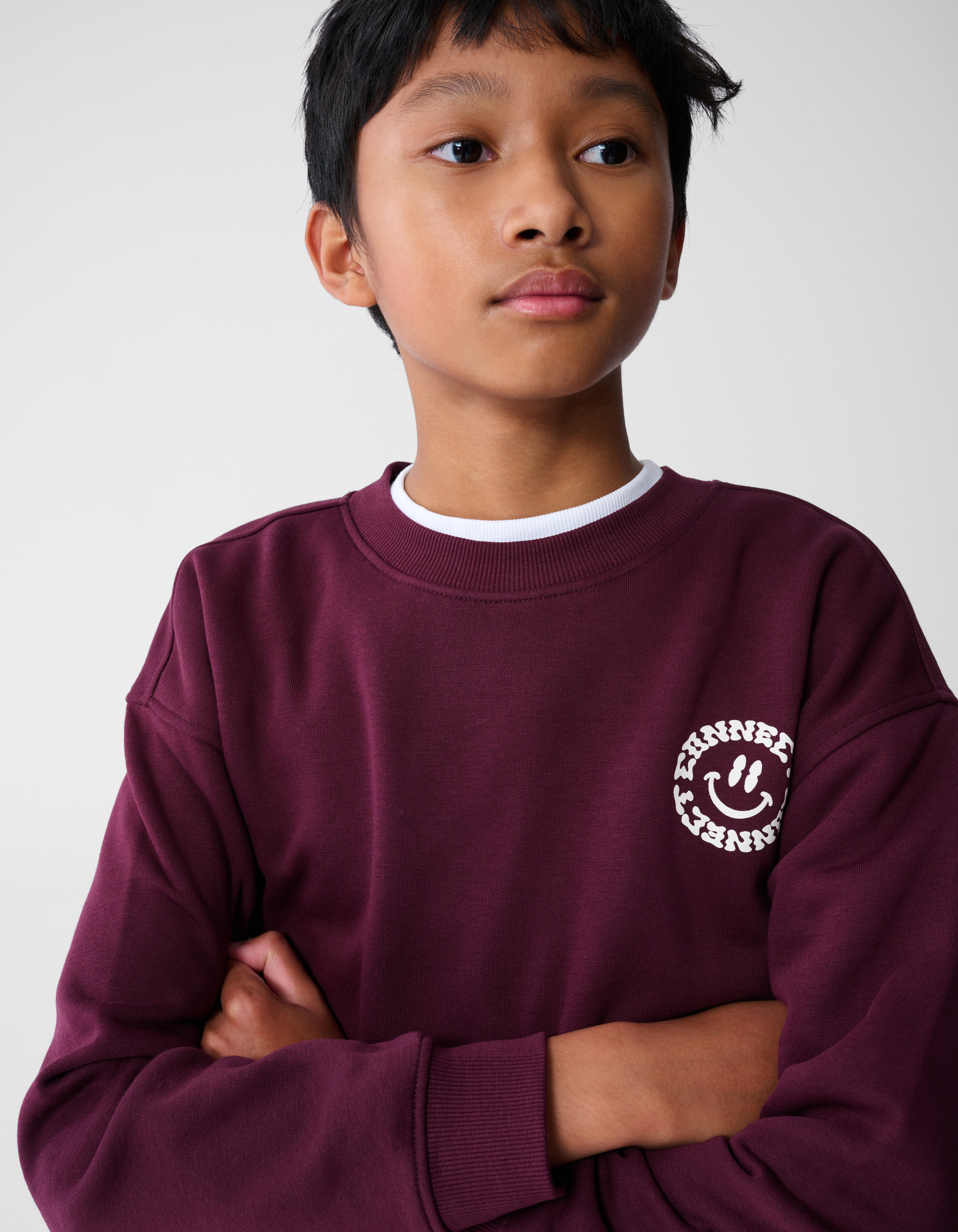 Connect Artwork Sweater Donkerrood SHOEBY BOYS