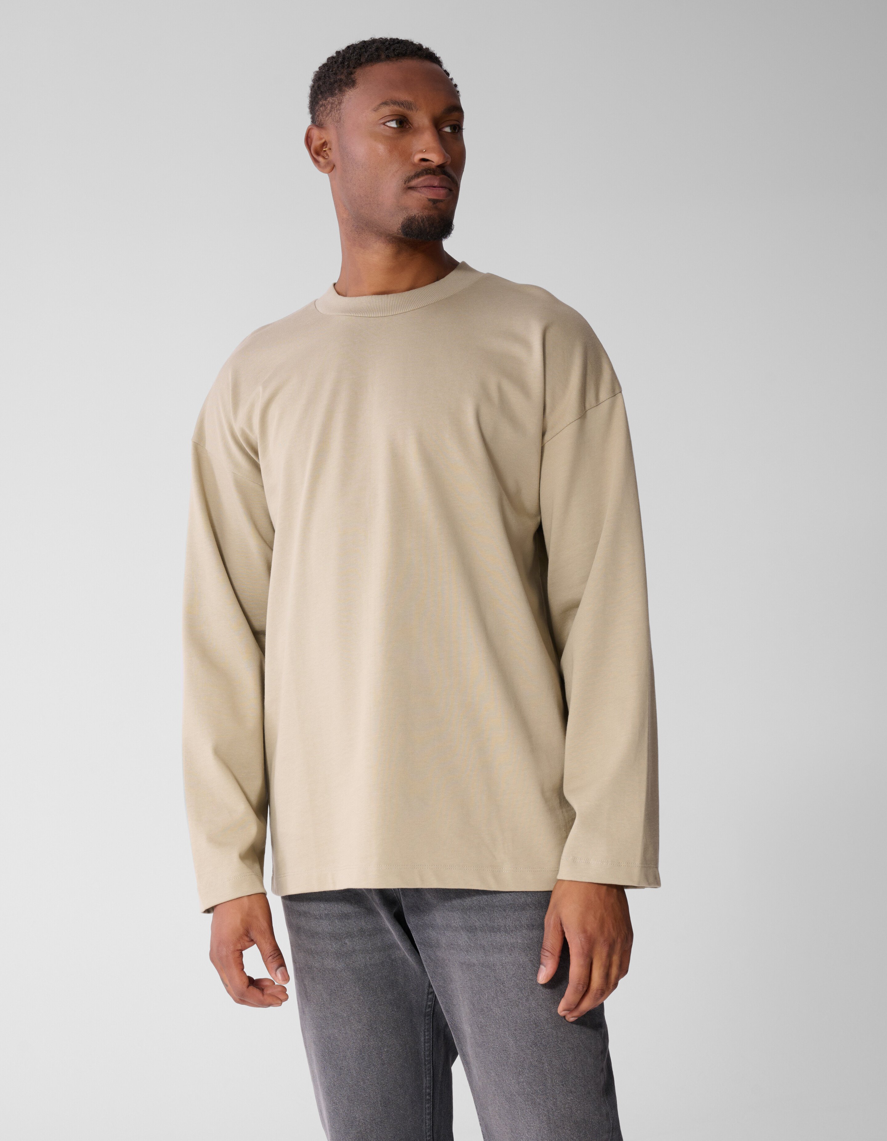 Basis Relaxed Fit Longsleeve Groen SHOEBY MEN