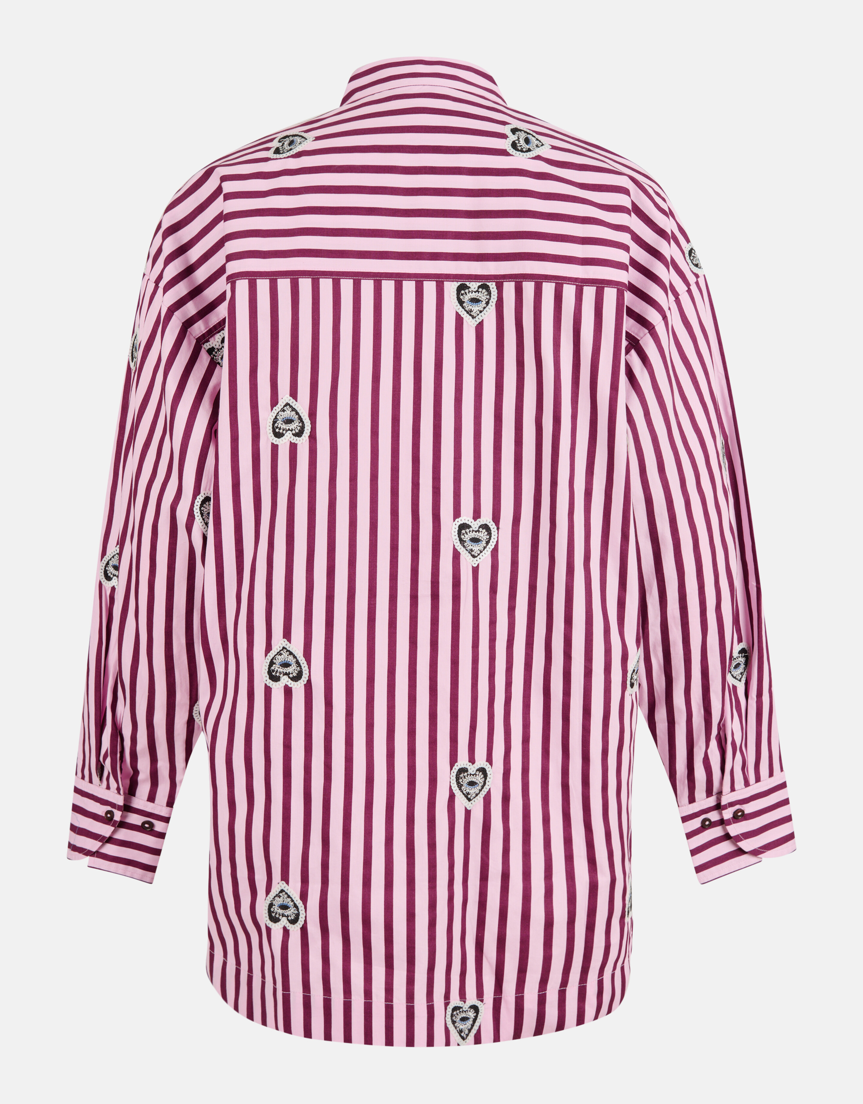 Embroidery Pinstripe Blouse Roze SHOEBY WOMEN