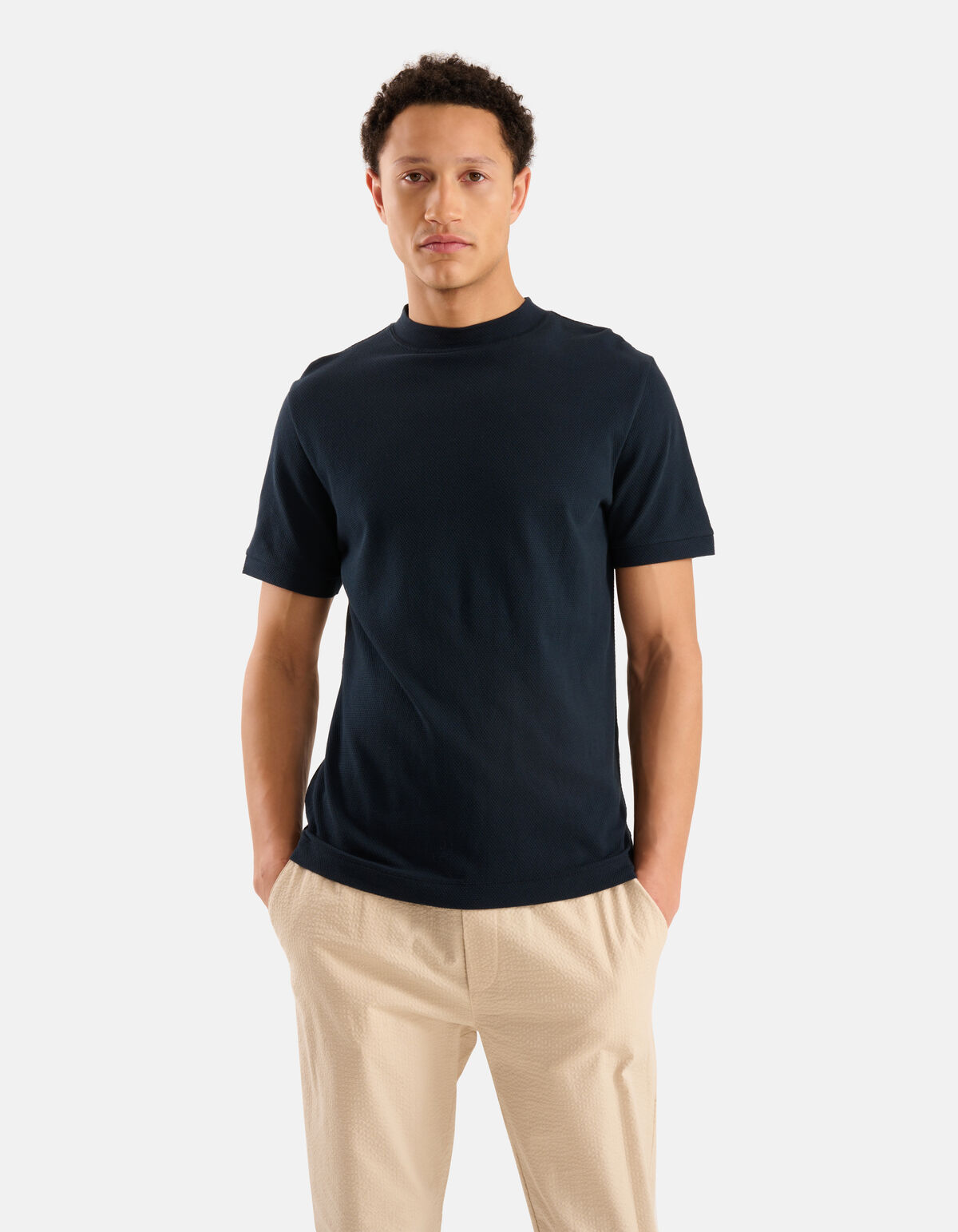 Structuur T-shirt Donkerblauw SHOEBY MEN