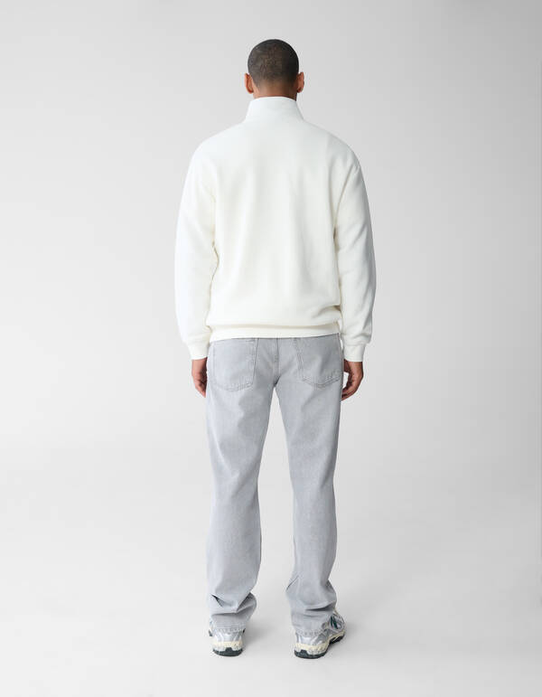 Half Zip Sweater Gebroken Wit SHOEBY MEN
