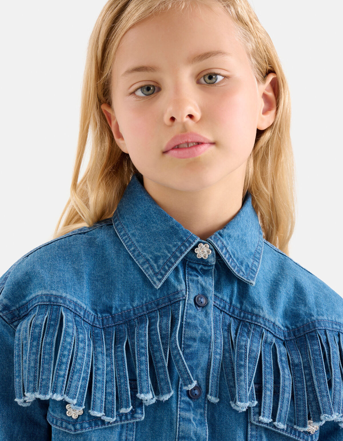 Denim Blouse Blauw SHOEBY GIRLS