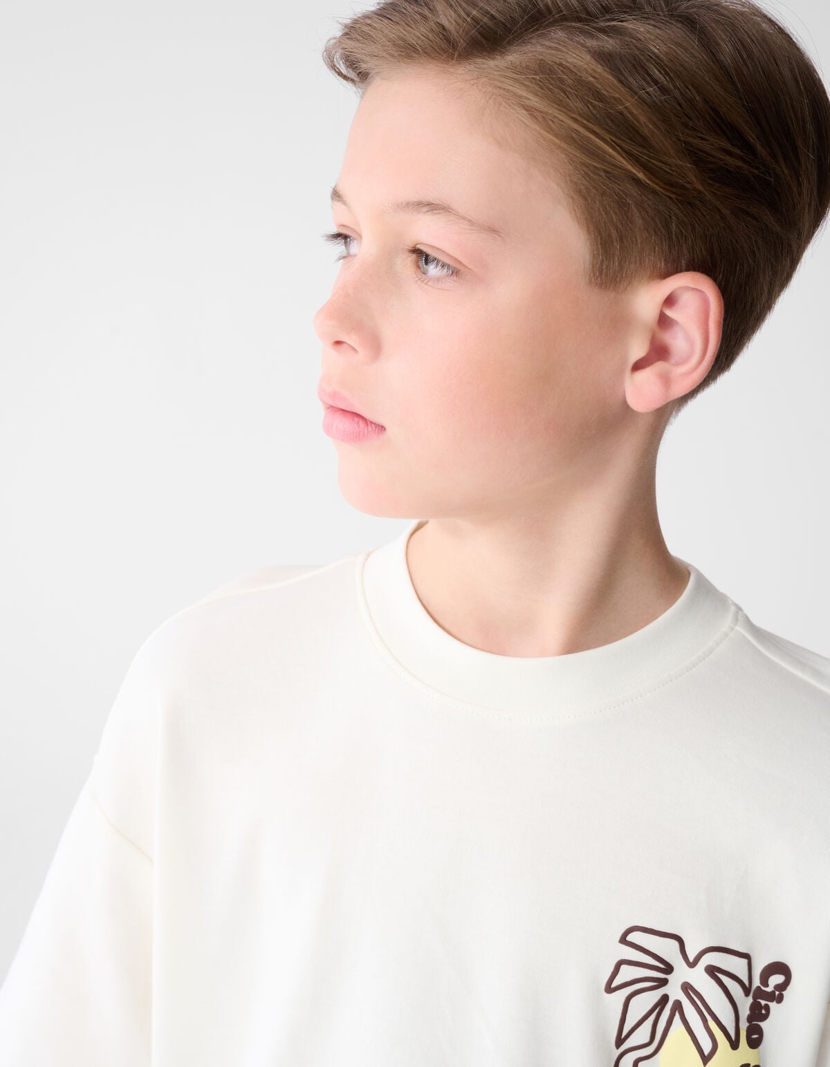 Palm Artwork T-shirt Gebroken Wit SHOEBY BOYS