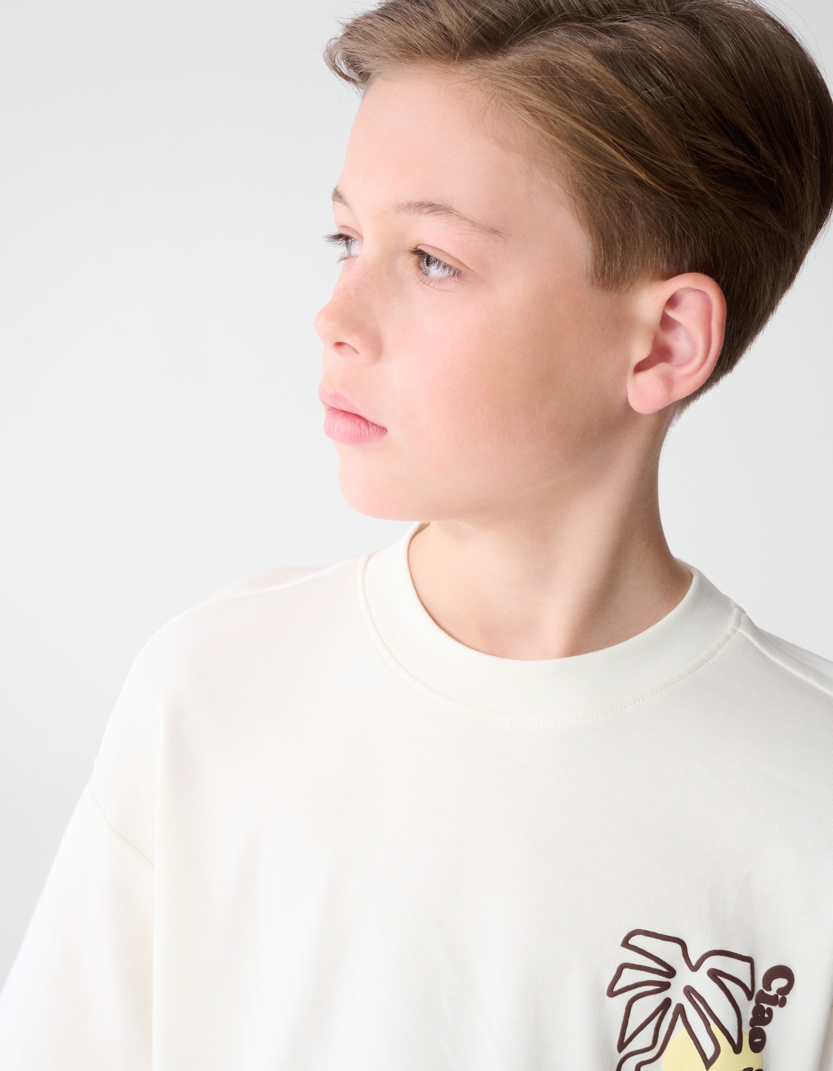 Palm Artwork T-shirt Gebroken Wit SHOEBY BOYS