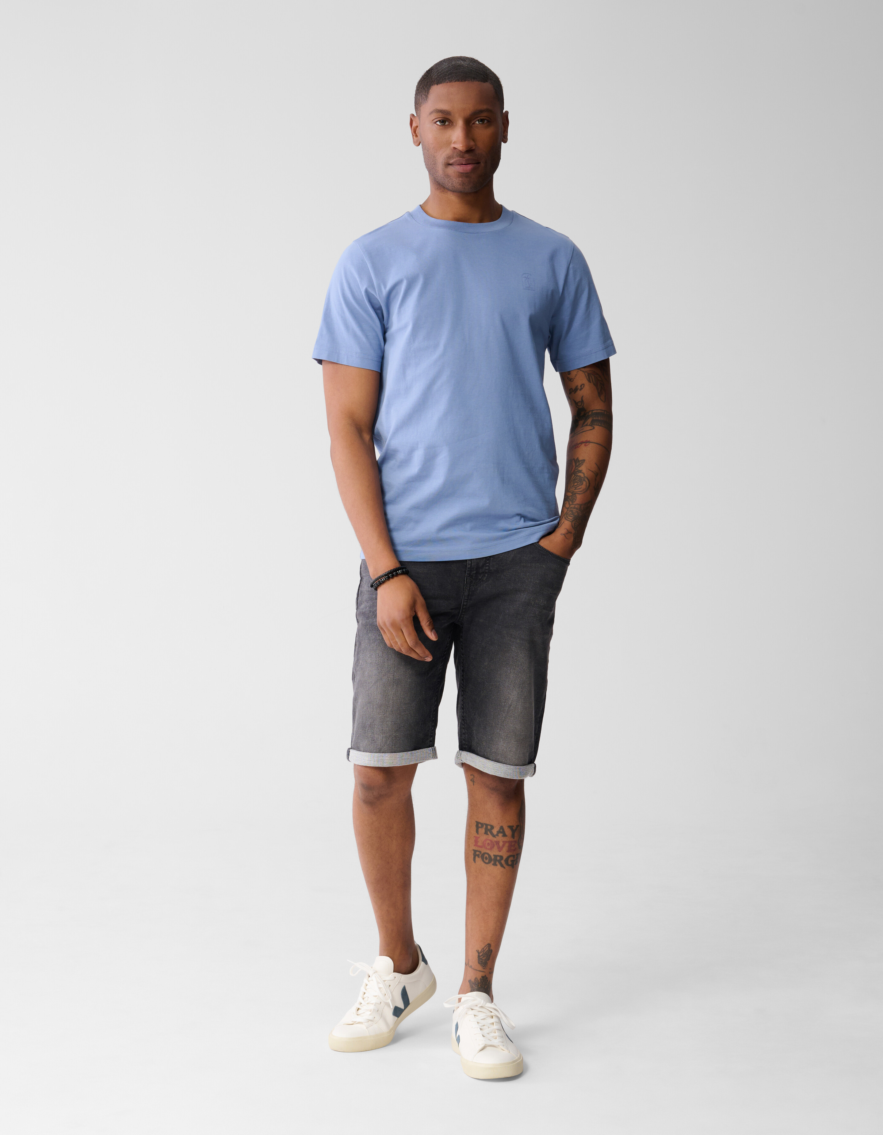 Palm Artwork T-shirt Lichtblauw SHOEBY MEN